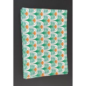 Art Deco Spoonflower Orange Flower Green Leaves By groundnut_apiary Set Of (6)